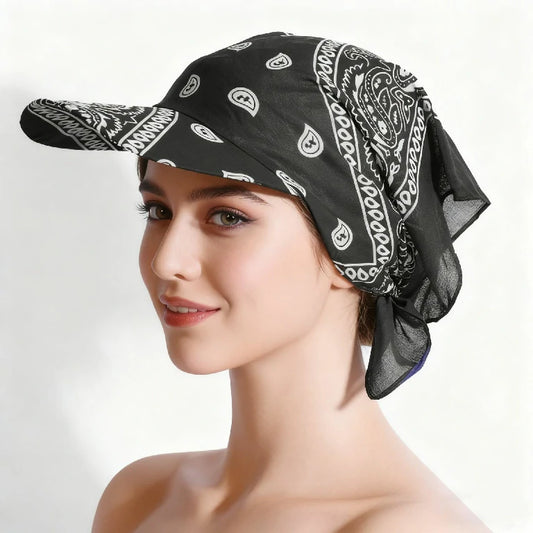 Wholesale Lightweight Paisley Bandana Hat with Visor Anti-UV Protection