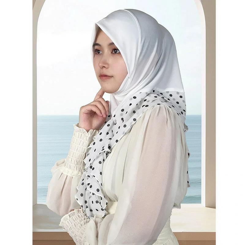 black polka dot headscarf