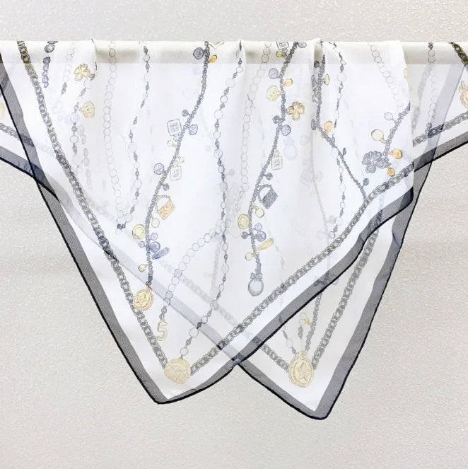 Wholesale Lightweight Polyester Sheer Fabric Square Scarf  Women