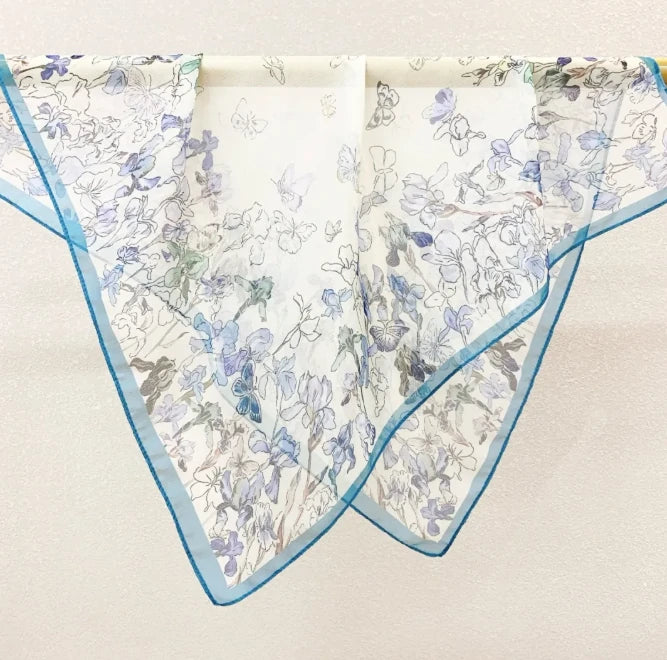 Wholesale Lightweight Polyester Sheer Fabric Square Scarf  Women