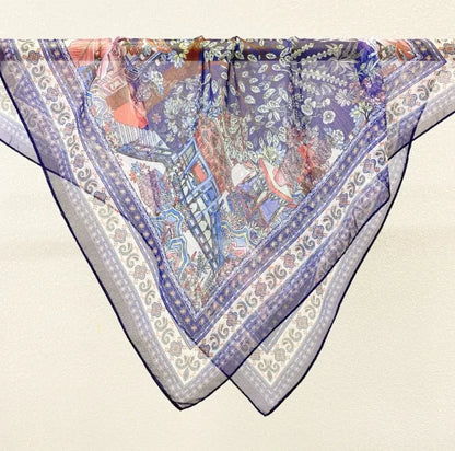 Wholesale Lightweight Polyester Sheer Fabric Square Scarf  Women