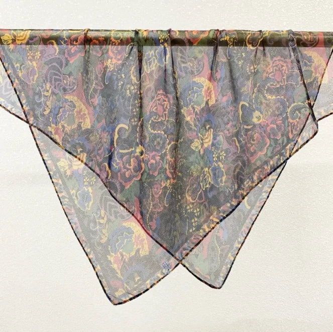 Wholesale Lightweight Polyester Sheer Fabric Square Scarf  Women