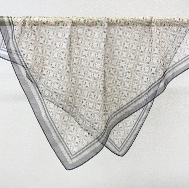 Wholesale Lightweight Polyester Sheer Fabric Square Scarf  Women