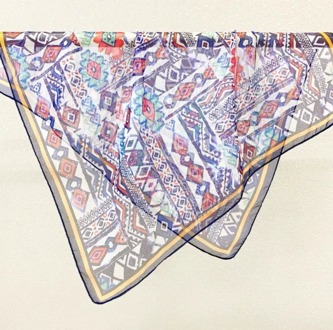 Wholesale Lightweight Polyester Sheer Fabric Square Scarf  Women