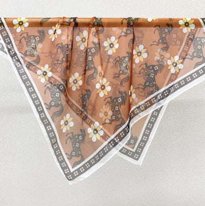 Wholesale Lightweight Polyester Sheer Fabric Square Scarf  Women