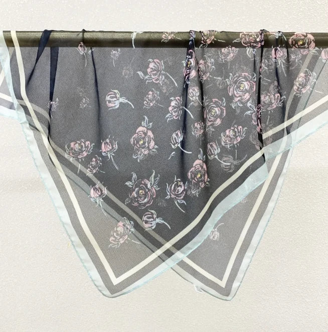 Wholesale Lightweight Polyester Sheer Fabric Square Scarf  Women