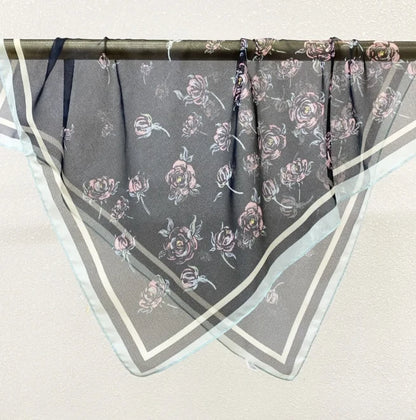 Wholesale Lightweight Polyester Sheer Fabric Square Scarf  Women