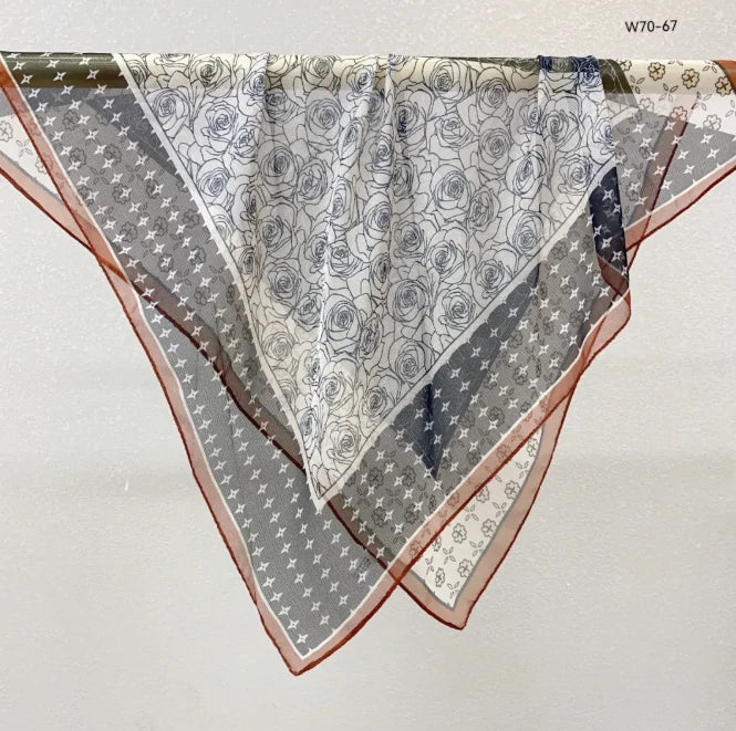 Wholesale Lightweight Polyester Sheer Fabric Square Scarf  Women