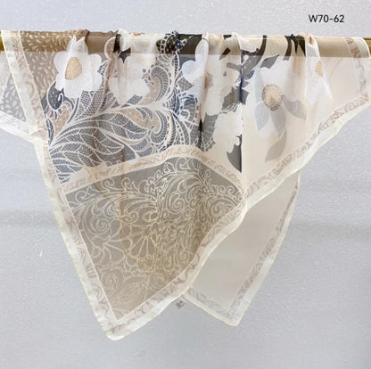 Wholesale Lightweight Polyester Sheer Fabric Square Scarf  Women