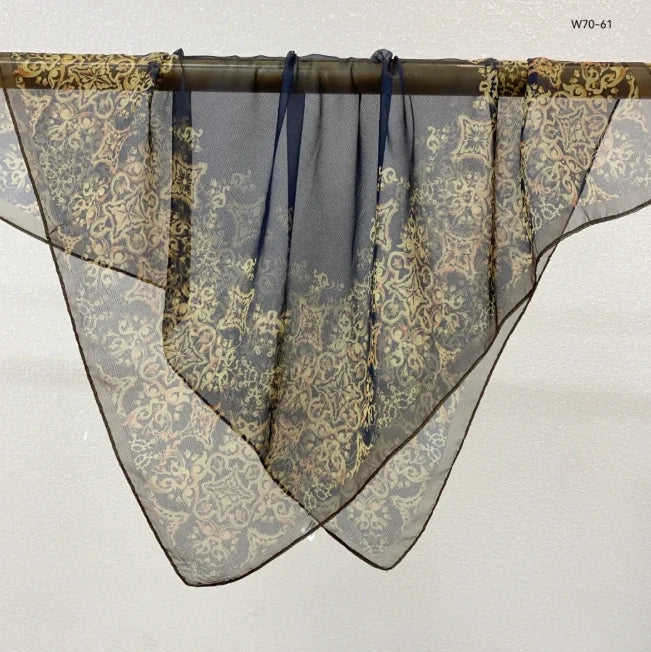 Wholesale Lightweight Polyester Sheer Fabric Square Scarf  Women