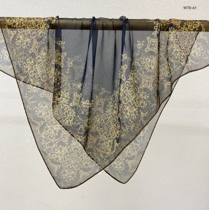 Wholesale Lightweight Polyester Sheer Fabric Square Scarf  Women