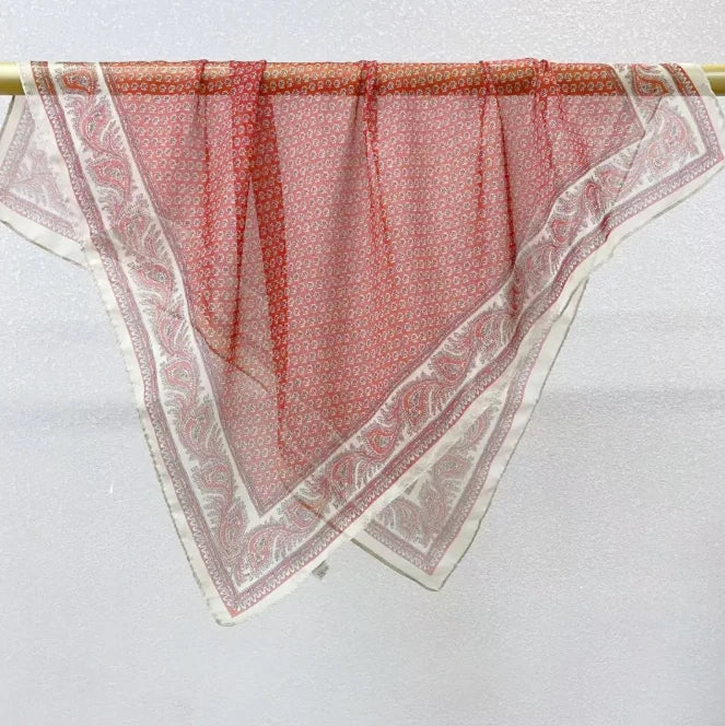 Wholesale Lightweight Polyester Sheer Fabric Square Scarf  Women