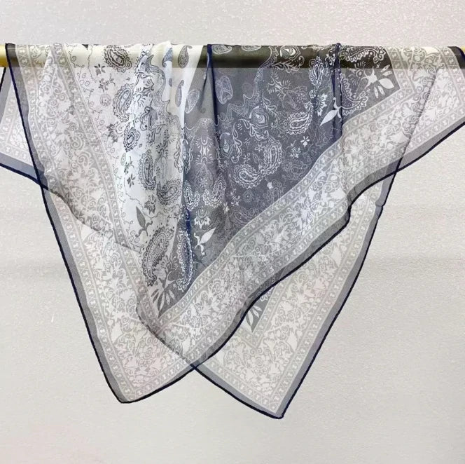 Wholesale Lightweight Polyester Sheer Fabric Square Scarf  Women