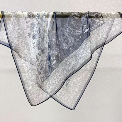 Wholesale Lightweight Polyester Sheer Fabric Square Scarf  Women