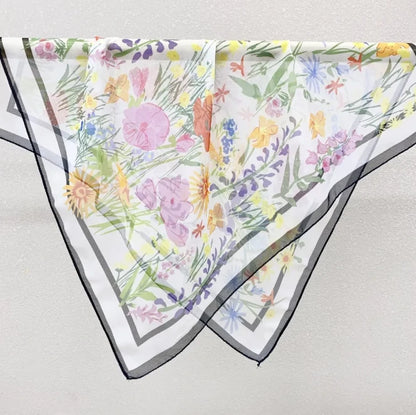 Wholesale Lightweight Polyester Sheer Fabric Square Scarf  Women