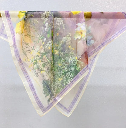 Wholesale Lightweight Polyester Sheer Fabric Square Scarf  Women