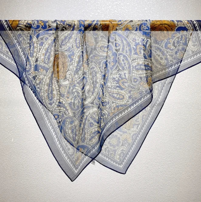 Wholesale Lightweight Polyester Sheer Fabric Square Scarf  Women