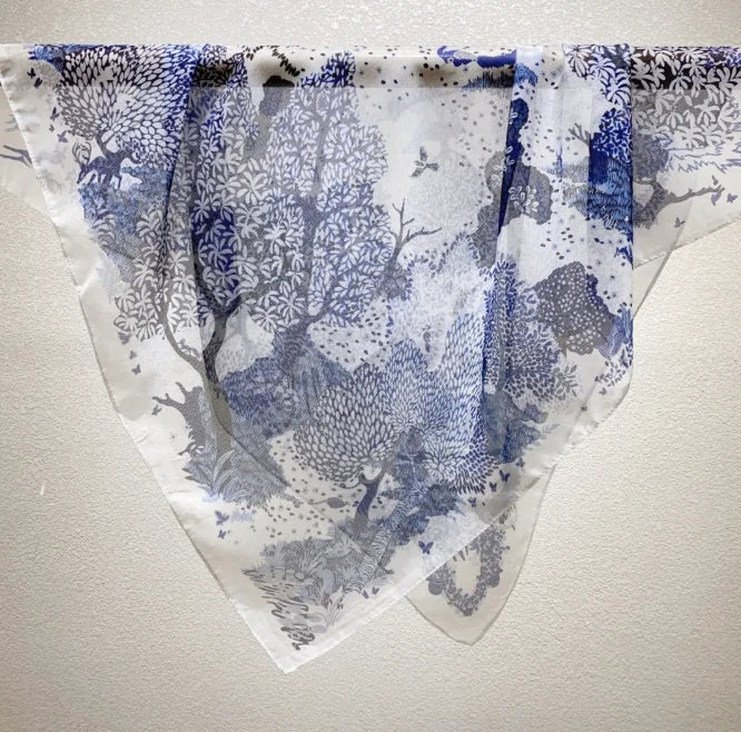 Wholesale Lightweight Polyester Sheer Fabric Square Scarf  Women