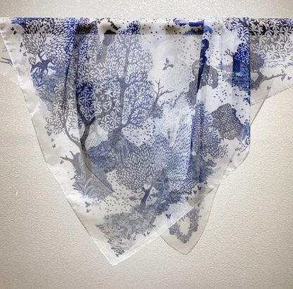 Wholesale Lightweight Polyester Sheer Fabric Square Scarf  Women