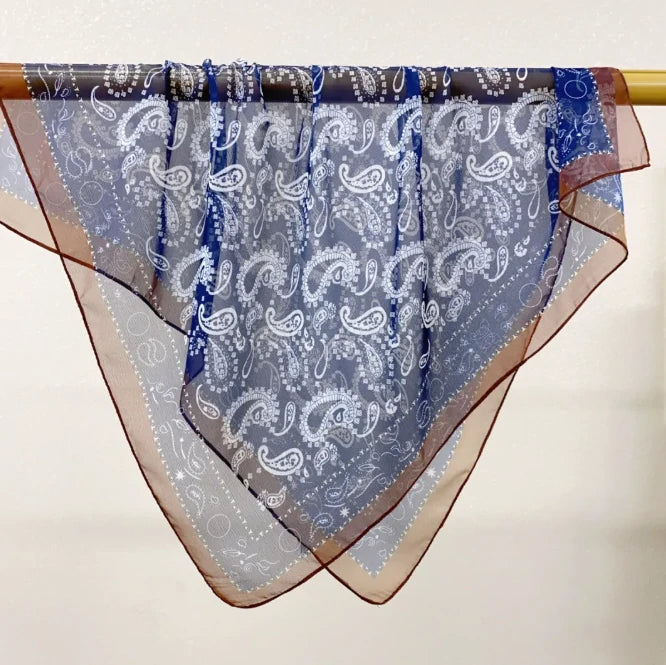 Wholesale Lightweight Polyester Sheer Fabric Square Scarf  Women