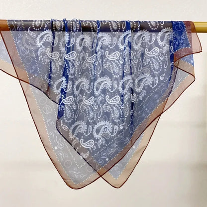 Wholesale Lightweight Polyester Sheer Fabric Square Scarf  Women