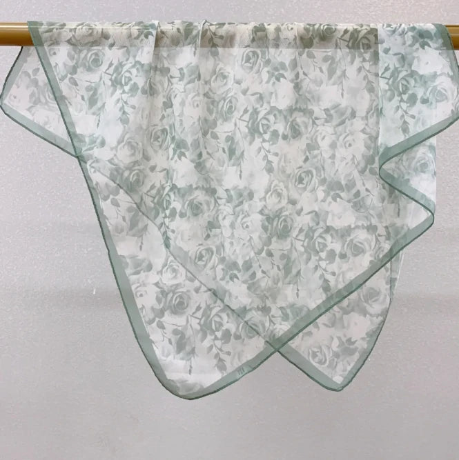 Wholesale Lightweight Polyester Sheer Fabric Square Scarf  Women