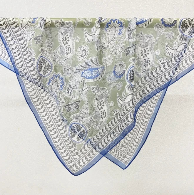 Wholesale Lightweight Polyester Sheer Fabric Square Scarf  Women
