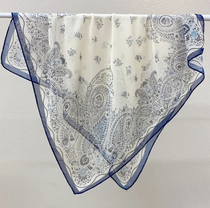 Wholesale Lightweight Polyester Sheer Fabric Square Scarf  Women