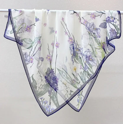 Wholesale Lightweight Polyester Sheer Fabric Square Scarf  Women