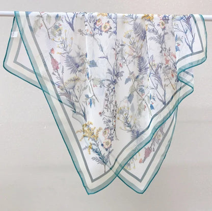 Wholesale Lightweight Polyester Sheer Fabric Square Scarf  Women