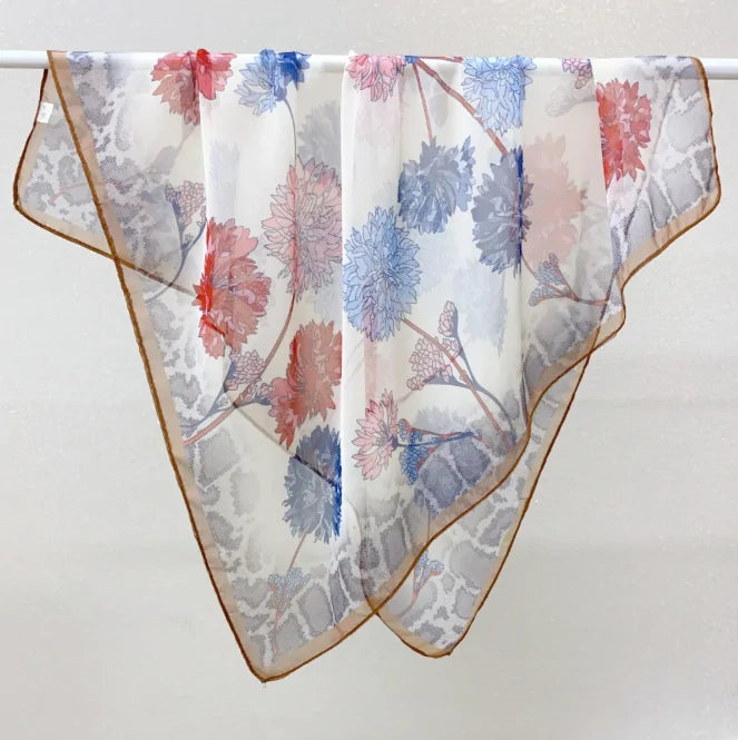 Wholesale Lightweight Polyester Sheer Fabric Square Scarf  Women