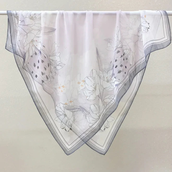 Wholesale Lightweight Polyester Sheer Fabric Square Scarf  Women