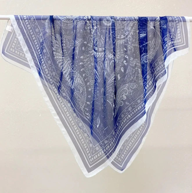 Wholesale Lightweight Polyester Sheer Fabric Square Scarf  Women