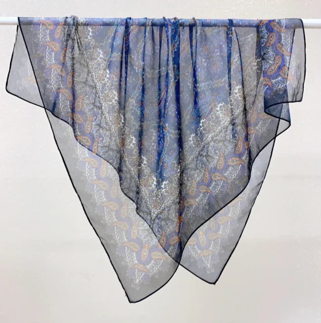 Wholesale Lightweight Polyester Sheer Fabric Square Scarf  Women