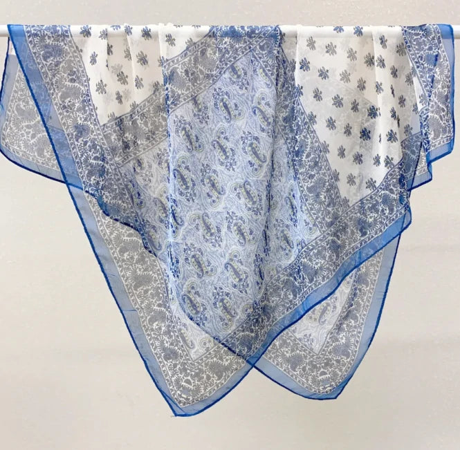 Wholesale Lightweight Polyester Sheer Fabric Square Scarf  Women