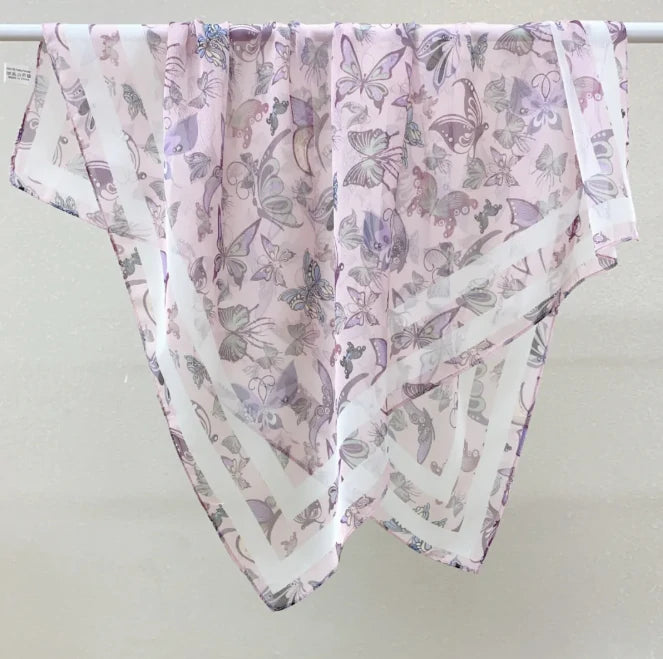 Wholesale Lightweight Polyester Sheer Fabric Square Scarf  Women