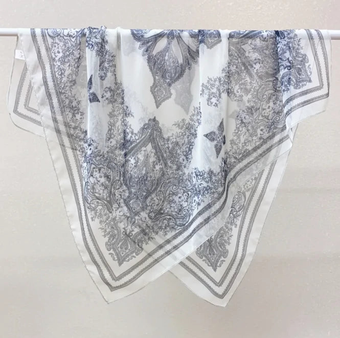 Wholesale Lightweight Polyester Sheer Fabric Square Scarf  Women