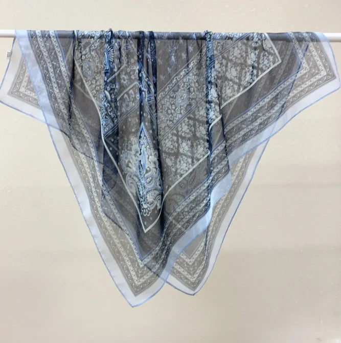 Wholesale Lightweight Polyester Sheer Fabric Square Scarf  Women