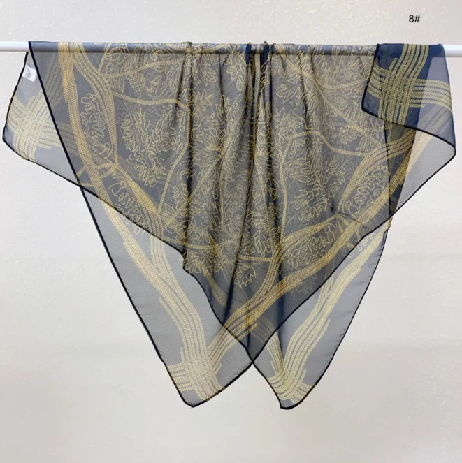 Wholesale Lightweight Polyester Sheer Fabric Square Scarf  Women