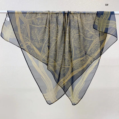 Wholesale Lightweight Polyester Sheer Fabric Square Scarf  Women
