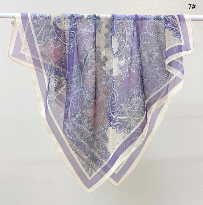 Wholesale Lightweight Polyester Sheer Fabric Square Scarf  Women