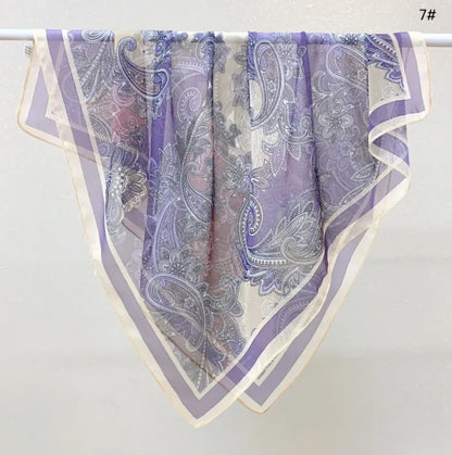 Wholesale Lightweight Polyester Sheer Fabric Square Scarf  Women