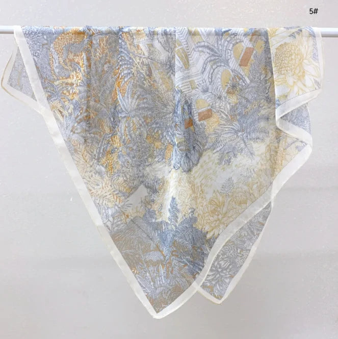 Wholesale Lightweight Polyester Sheer Fabric Square Scarf  Women