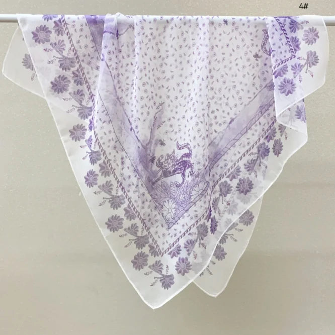 Wholesale Lightweight Polyester Sheer Fabric Square Scarf  Women