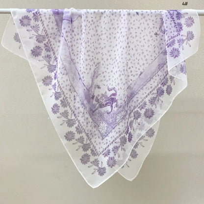 Wholesale Lightweight Polyester Sheer Fabric Square Scarf  Women