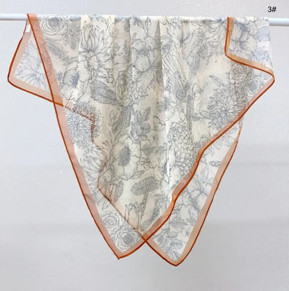 Wholesale Lightweight Polyester Sheer Fabric Square Scarf  Women