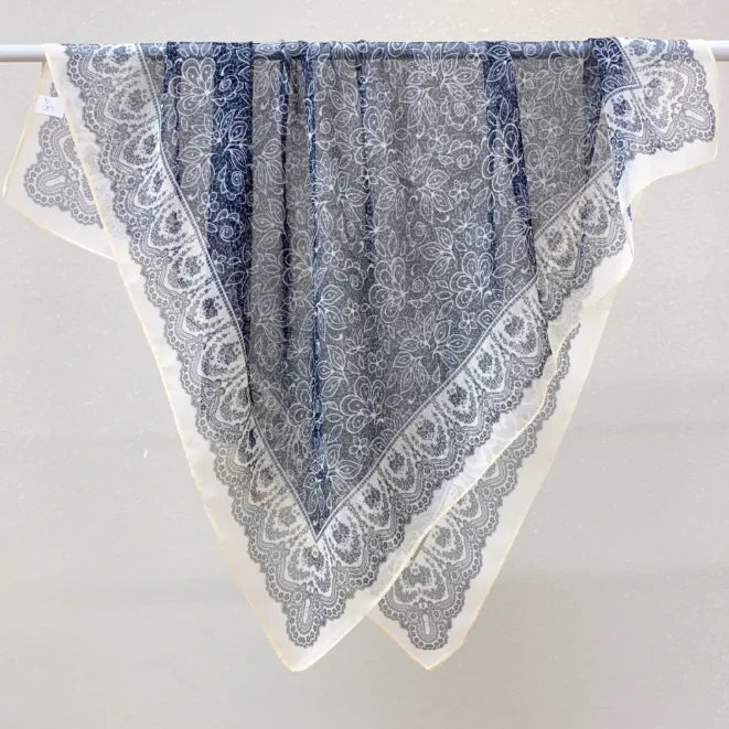 Wholesale Lightweight Polyester Sheer Fabric Square Scarf  Women