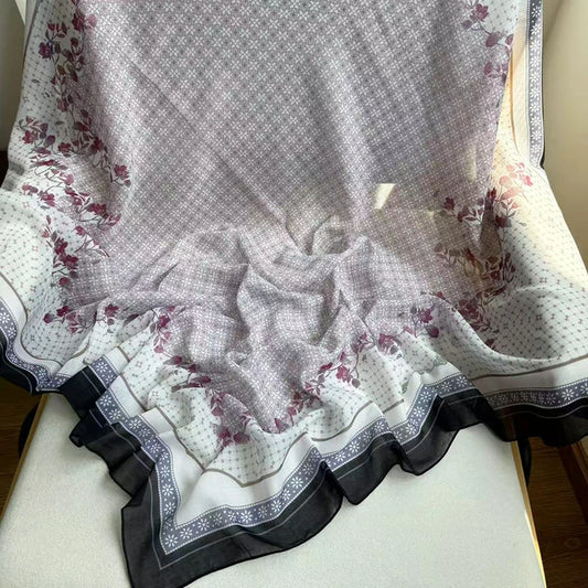 Wholesale Lightweight Sheer Voile Hijab Scarf Soft Breathable Floral Wrap