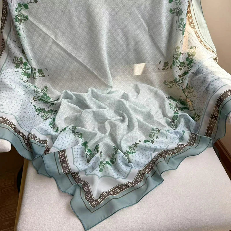 Wholesale Lightweight Sheer Voile Hijab Scarf Soft Breathable Floral Wrap