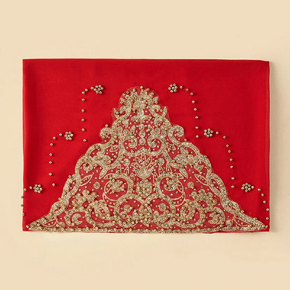 Wholesale Luxury Beaded Chiffon Hijab Gold Embroidery and Pearls